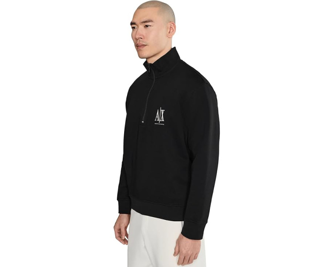 Свитшот Armani Exchange с молнией и стойкой на шее из мягкой ткани