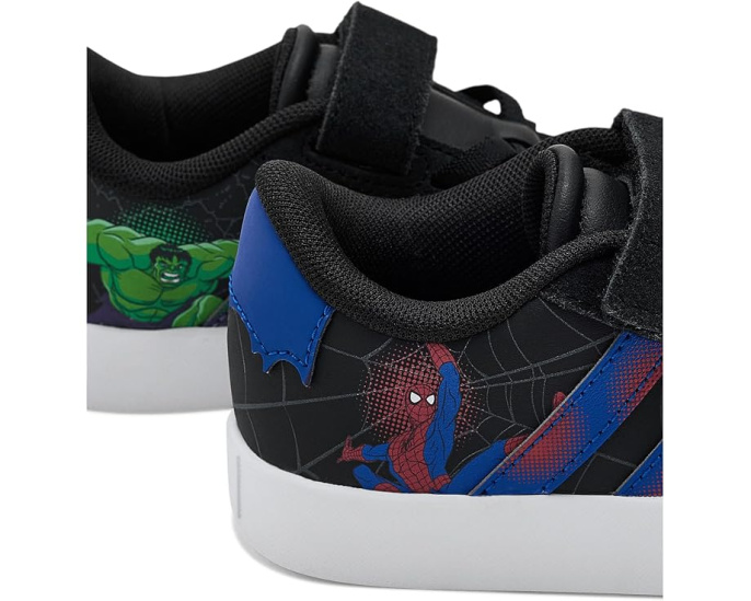 Adidas кроссовки Marvel VL Court 3.0 для детей с эластичной шнуровкой Черные