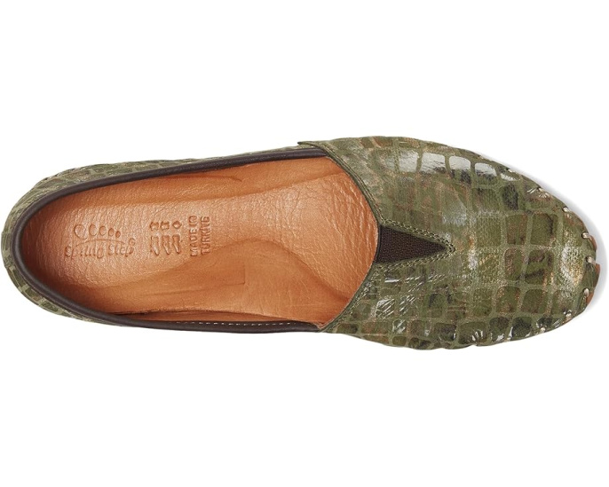 Слипоны Spring Step Kathaleta-spice из кожи с крокодиловым тиснением