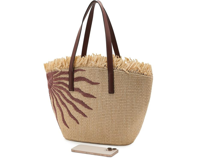 Плетеная сумка-корзина Printed Raffia Basket Bag от FARM Rio