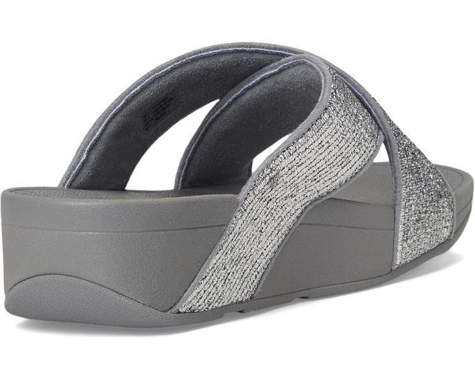 Сандалии Lulu Crinkled-shimmer Cross Slides от FitFlop с блестками
