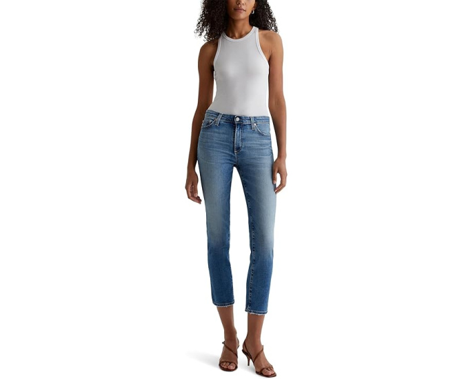Mari Mid-Rise Slim Straight Crop Jeans in 13 Years Reign