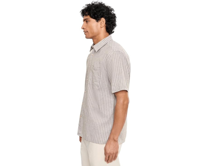 Barbour летняя рубашка Nelson Striped из льна с расслабленным кроем