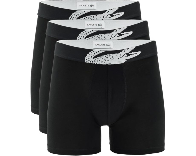 Набор из 3 боксеров Lacoste 3-Pack Crocodile Logo Boxer Briefs с логотипом крокодила
