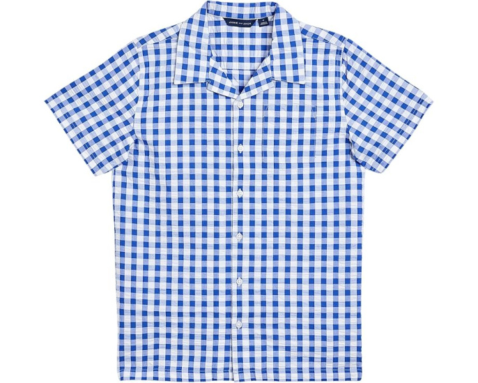 Рубашка Janie and Jack Gingham Cabana в клетку с нагрудным карманом