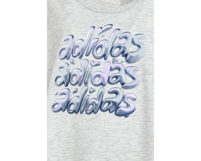 Комплект adidas Kids Back Pleated Heather Tee Mesh Short Set с логотипом и плиссировкой
