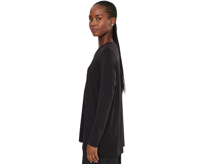 Fine Stretch Jersey Knit V-Neck Tunic