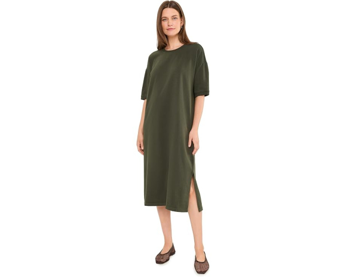 Платье Eileen Fisher миди из махры с воротником-хомутом