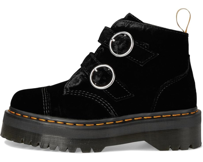 Веганские ботинки Dr. Martens Vegan Devon Velvet Platform на платформе