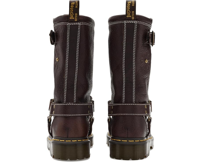 Dr. Martens Anistone Hi Flower ботинки из темной кожи