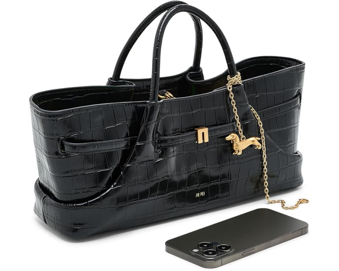 Maeve Dachshund Metal Charm Tote Bag