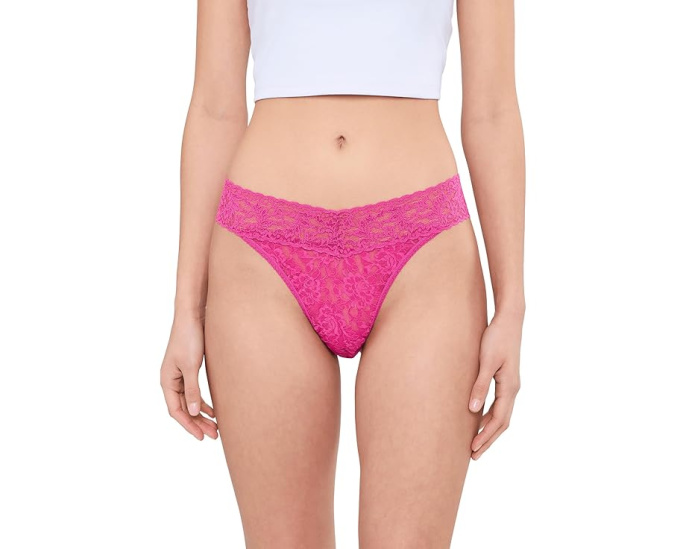 Синий набор стрингов Signature Lace Original Rise Thongs 3 Pack Hanky Panky