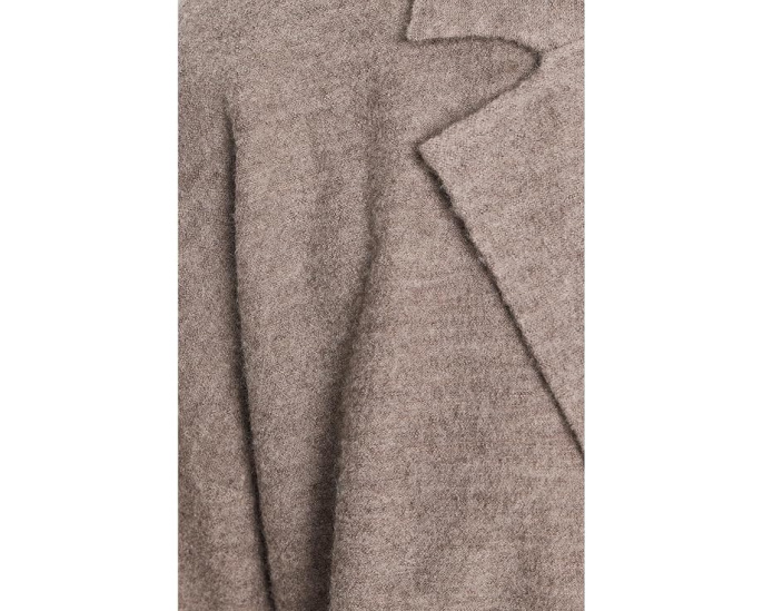 Fine Felted Wool Notch Collar Cardigan
