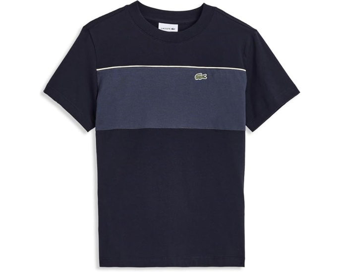 Футболка Lacoste с цветными вставками для школьников