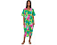 Natori кафтан Tropic Crinkle Windowpane в клетку