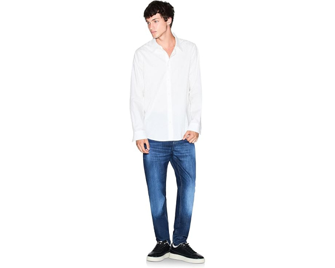 Рубашка Armani Exchange Cotton Jacquard Button Down с жаккардовым принтом
