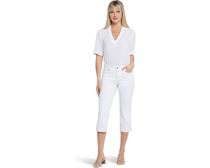 NYDJ Джинсы Petite Marilyn Crop Cuff в стиле Optic White