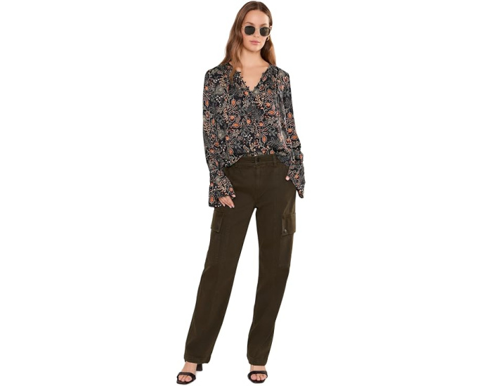 Long Sleeve Woven Blouse with Pintucks