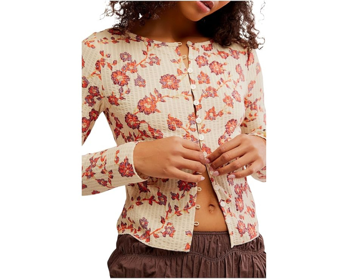 Футболка Free People Tilly Long Sleeve с принтом