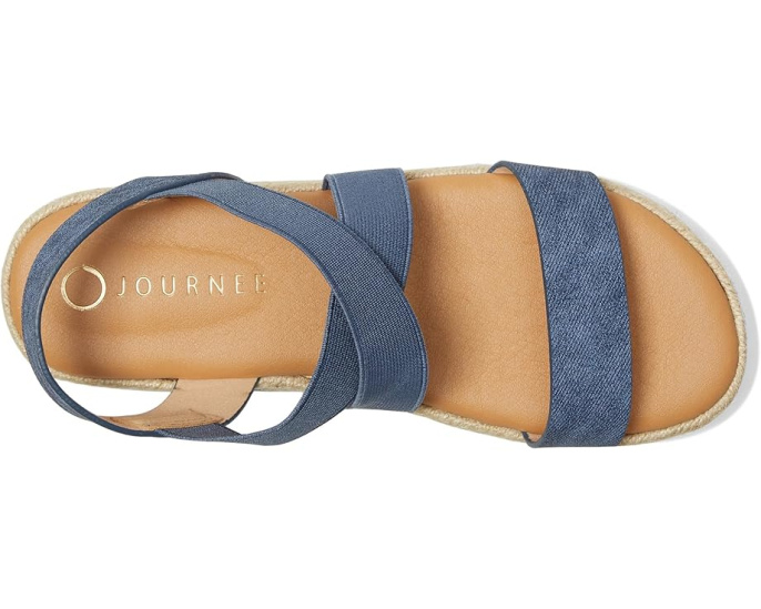 Сандалии Journee Collection Caroline с танкеткой и открытым носком