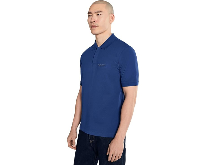 Поло Armani Exchange из хлопка пике в свободном крое regular с коротким рукавом