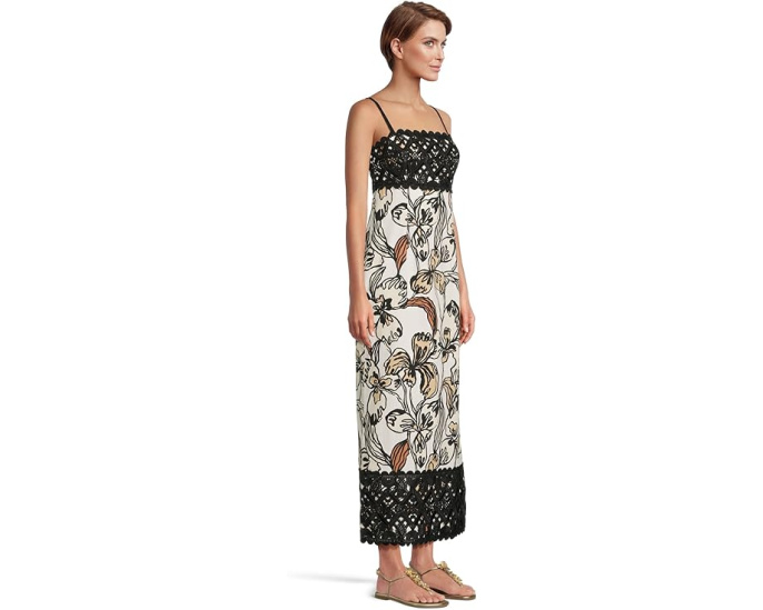 Макси-платье Lilly Pulitzer Vena Stretch на бретелях с кружевной отделкой