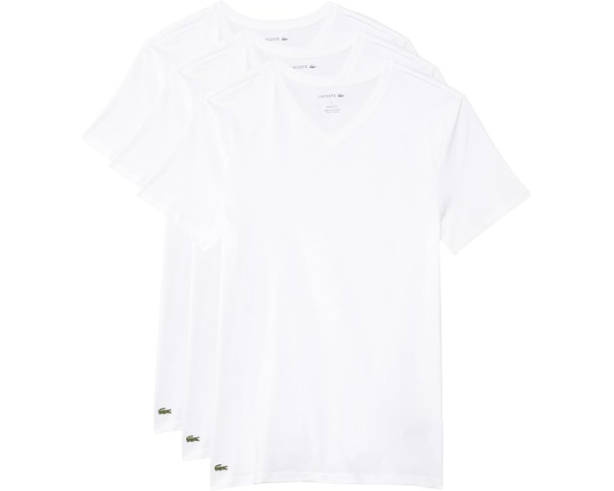 Футболки Lacoste с V-вырезом приталенные 3 штуки