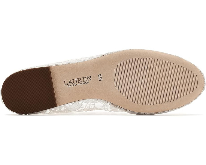 Балетки Jayna с кожаной отделкой и кружевом Lauren Ralph Lauren