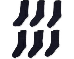 Boys Seamless Half Cushion Sport Crew Socks 6 Pair Pack