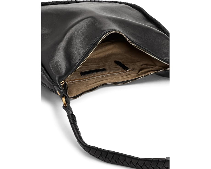 Сумка через плечо HOBO Mia Crescent Large Hobo черная