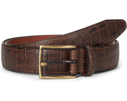 Ремень Croc-Embossed с крокодиловым тиснением и латунной пряжкой Johnston & Murphy