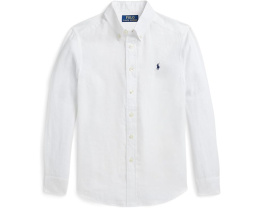 Рубашка Polo Ralph Lauren Kids Linen с манжетами и вышивкой