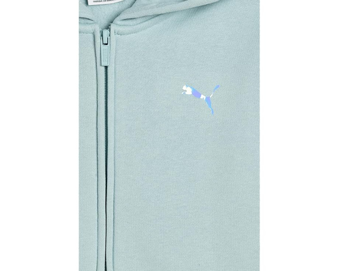 Детская толстовка Foundations Fleece Full Zip от Puma бледно-голубого цвета