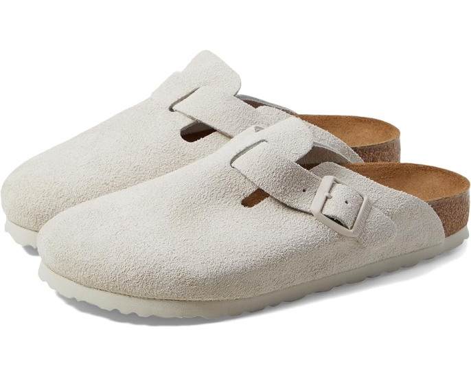 Биркенштоки Boston Soft Footbed из замши с анатомической пробковой стелькой