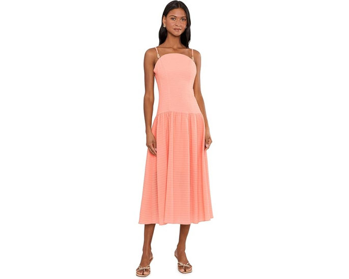 Саржевое миди-платье Adrianna Papell Seersucker Midi Dress