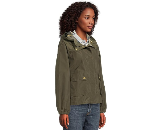 Куртка Barbour Mae дождевик с капюшоном и подкладкой в клетку