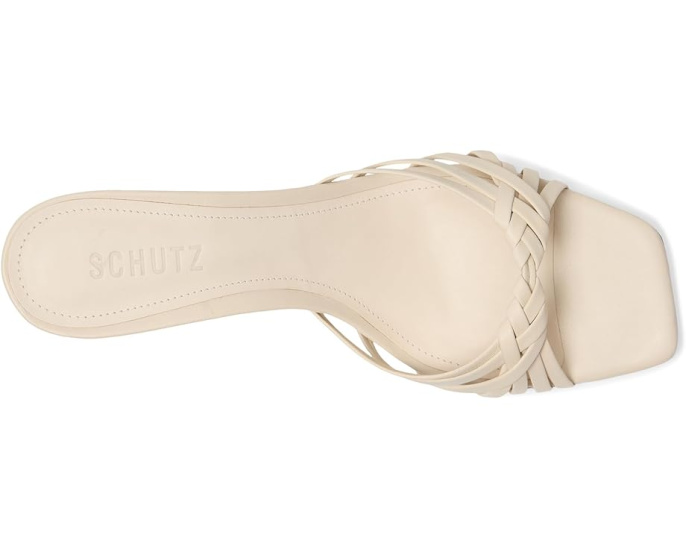 Босоножки Schutz Tara Mule Mid на каблуке белые