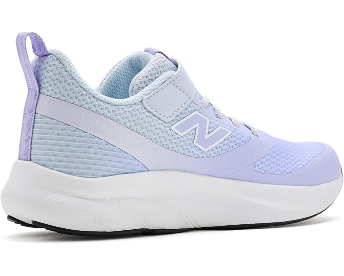 New Balance 625 детские кроссовки на липучках фиолетовые с дышащей сеткой