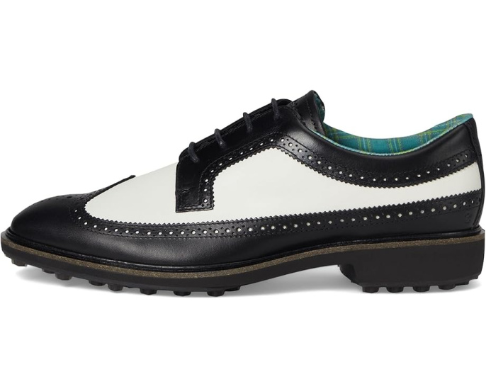 Водоотталкивающие туфли ECCO Golf Classic Hybrid Wing Tip с кожаной стелькой