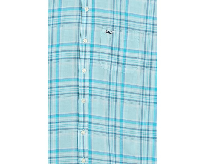 Детская рубашка Vineyard Vines Bungalow Plaid из хлопка с коротким рукавом