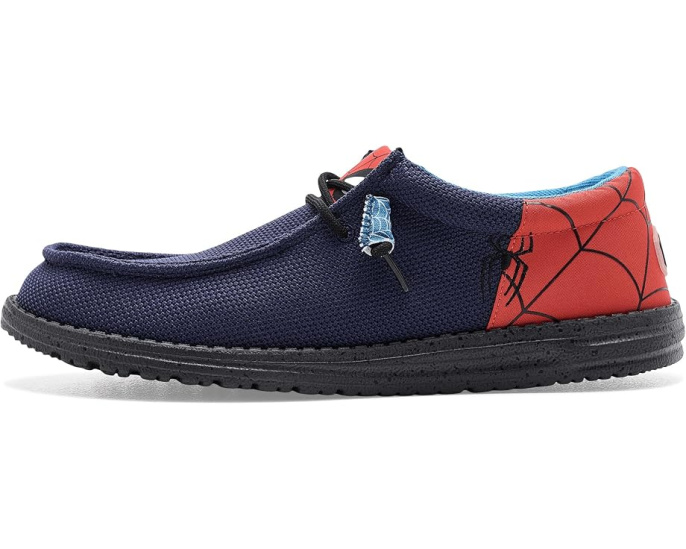 Hey Dude мокасины Wally Funk Spiderman в синем цвете с принтом паутины