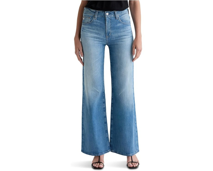 Джинсы AG Jeans Saige Mid Rise Wide Leg с широкой штаниной
