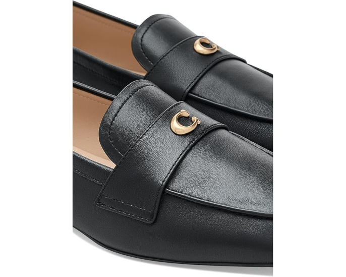 Лоферы COACH Sculpted C Leather Loafers с кожаным верхом