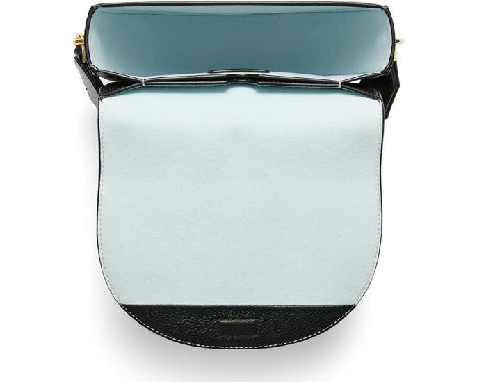 Сумка через плечо ECCO Saddle Bag из черной тесненой кожи