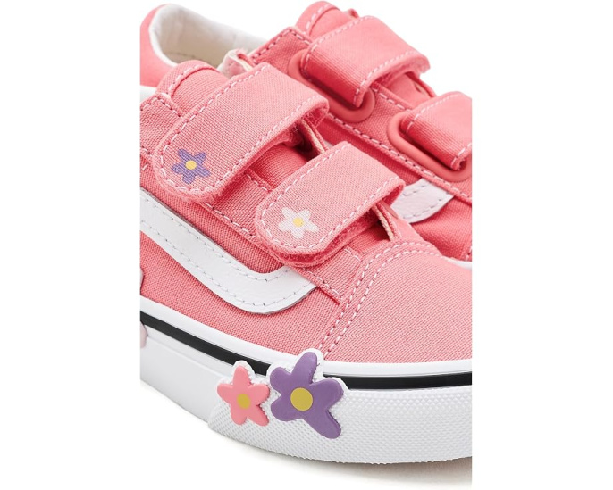Кроссовки детские Vans Old Skool V Flower с цветочным принтом