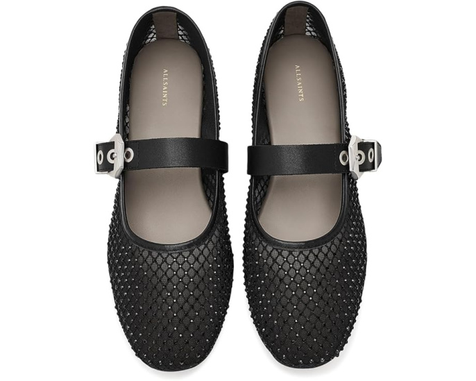 Туфли AllSaints Holly из сетки с кристаллами и пряжкой