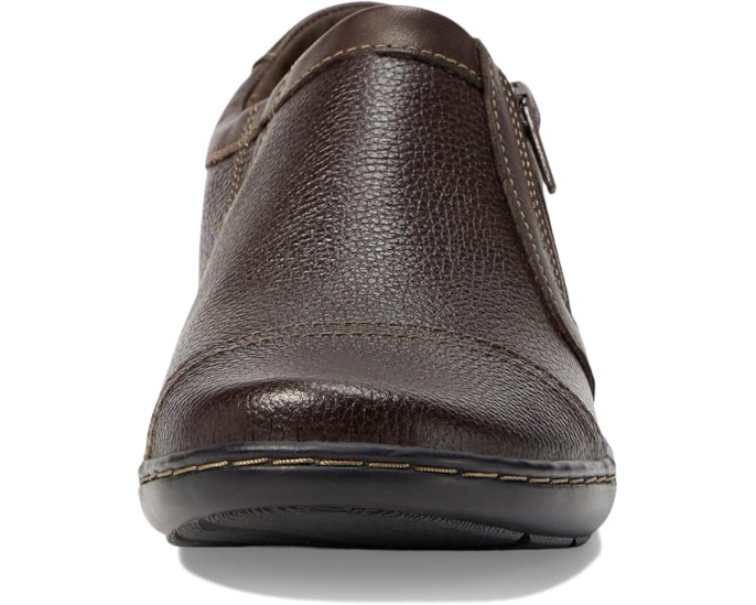 Слипоны Clarks Cora Giny из текстурированной кожи и текстиля с двумя молниями
