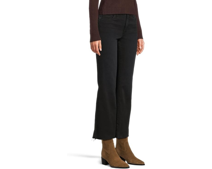 KUT from the Kloth джинсы Kelsey High-rise Fab Ab Ankle Flare с необработанным краем серые