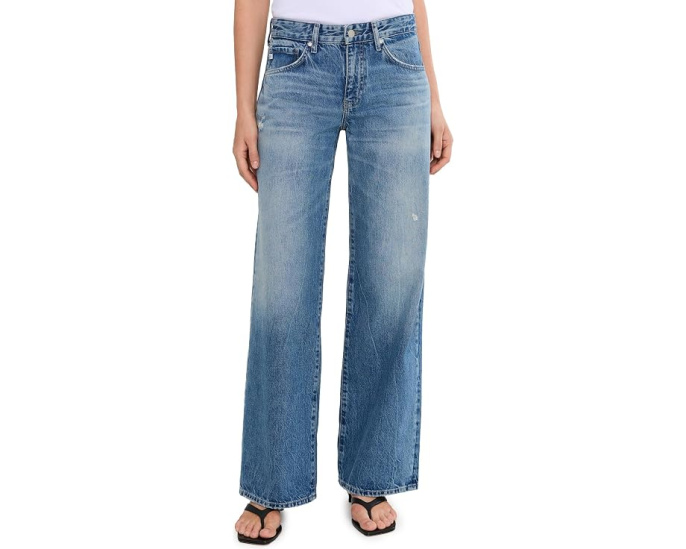Джинсы AG Jeans Adria Low Rise Baggy Wide Leg в цвете Reserva свободного кроя