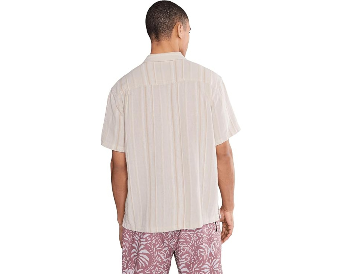 Hurley Oceanside Рубашка с коротким рукавом в полоску и льняной тканью
